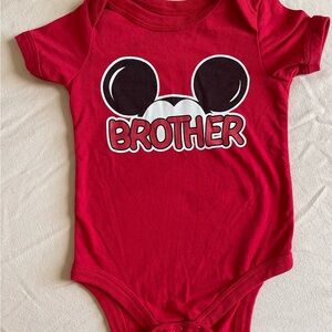 Disney Red Brother Graphic Baby One Piece